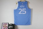 NBA 25 Rose Timberwolves 20-21 city Maillot bleu imprimé